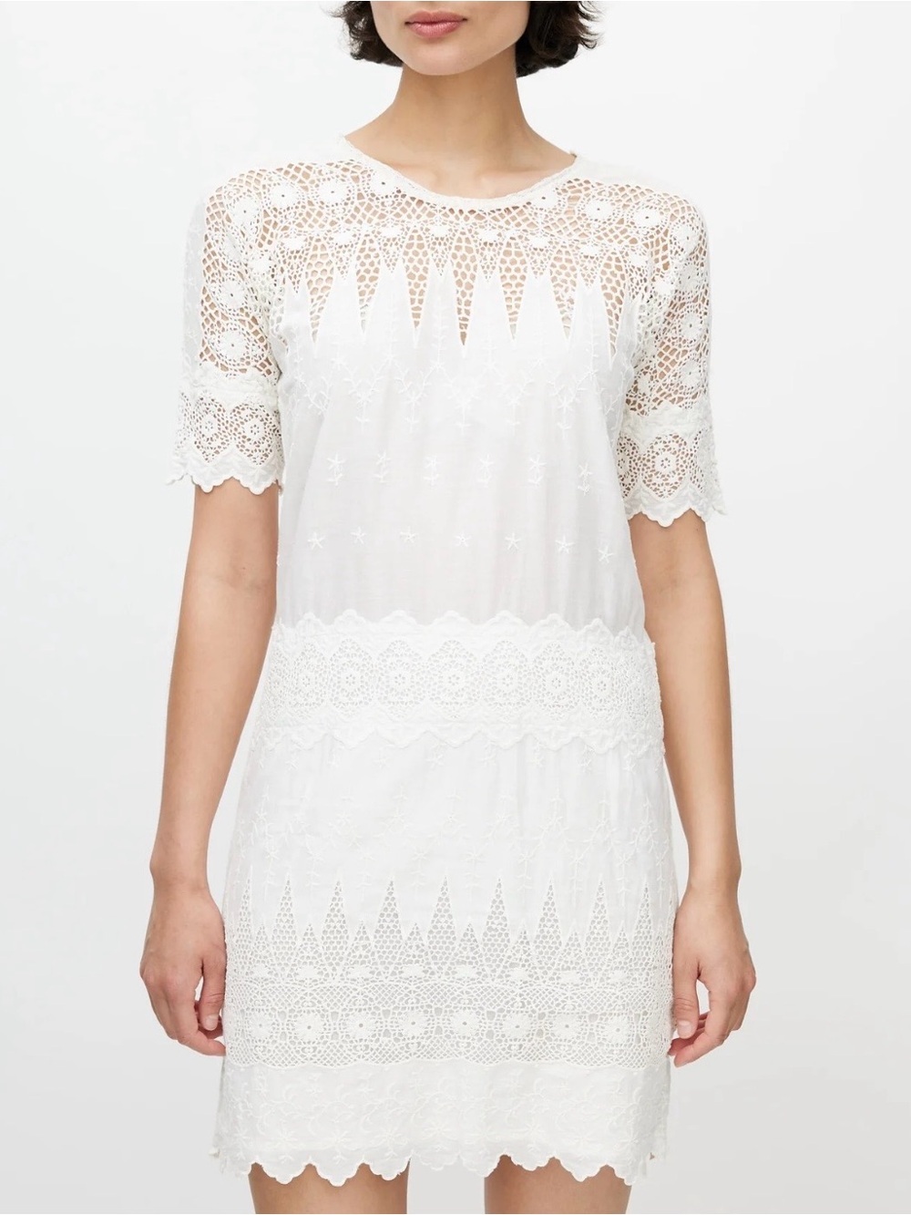 Ulla Johnson 100% Cotton White Eyelet Lace Dress Size 4